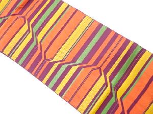 幾何学模様織り出し　名古屋帯